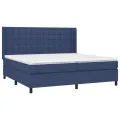 cadre de lit matelas et LED Bleu 200x200 cm Tissu