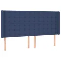 cadre de lit matelas et LED Bleu 200x200 cm Tissu