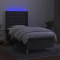 cadre de lit matelas LED Gris foncé 80x200cm Tissu