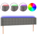 Tête de lit à LED Gris foncé 163x16x78/88 cm Tissu