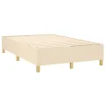 cadre de lit et matelas et LED Crème 120x200cm Tissu