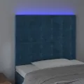 Tête de lit à LED Bleu foncé 90x5x118/128 cm Velours