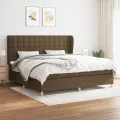 cadre de lit avec matelas Marron foncé 200x200 cm