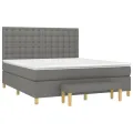 cadre de lit avec matelas Gris foncé 160x200cm Tissu
