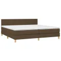 cadre de lit matelas et LED Marron foncé 200x200 cm