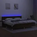 cadre de lit matelas et LED Marron foncé 200x200 cm