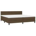cadre de lit matelas et LED Marron foncé 200x200 cm