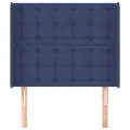 Tête de lit avec oreilles Bleu 93x16x118/128 cm Tissu