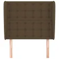 Tête de lit avec oreilles Marron foncé 103x23x118/128 cm Tissu