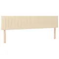 cadre de lit et matelas et LED Crème 200x200cm Tissu