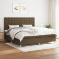 cadre de lit avec matelas Marron foncé 200x200 cm