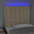 Tête de lit à LED Crème 100x5x118/128 cm Tissu