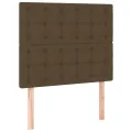 Tête de lit à LED Marron foncé 100x5x118/128 cm Tissu