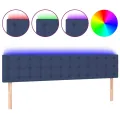 Tête de lit à LED Bleu 160x5x78/88 cm Tissu