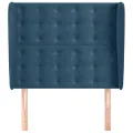 Tête de lit avec oreilles Bleu foncé 93x23x118/128 cm Velours