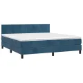 cadre de lit avec matelas LED Bleu foncé 180x200 cm