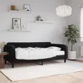 Lit de jour avec matelas noir 90x190 cm velours