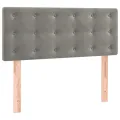 cadre de lit et matelas Gris clair 90x200 cm Velours