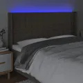 Tête de lit à LED Taupe 183x16x118/128 cm Tissu