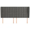 Tête de lit avec oreilles Gris foncé 183x23x118/128 cm Velours