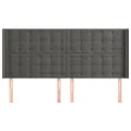 Tête de lit avec oreilles Gris foncé 183x16x118/128 cm Velours