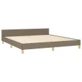 Cadre de lit avec tête de lit Taupe 180x200 cm Tissu