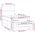 cadre de lit avec matelas Rose 90x200 cm Velours