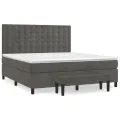 cadre de lit et matelas Gris foncé 180x200cm Velours