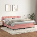 cadre de lit avec matelas Rose 180x200 cm Velours