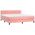 cadre de lit avec matelas Rose 180x200 cm Velours