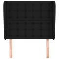 Tête de lit avec oreilles Noir 93x23x118/128 cm Tissu