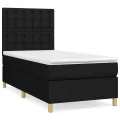 cadre de lit avec matelas Noir 90x200 cm Tissu