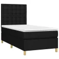 cadre de lit avec matelas Noir 90x200 cm Tissu