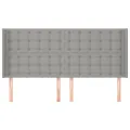 Tête de lit avec oreilles Gris clair 183x16x118/128 cm Tissu