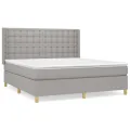 cadre de lit avec matelas Gris clair 180x200cm Tissu