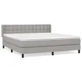 cadre de lit avec matelas Gris clair 180x200cm Tissu