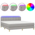 cadre de lit et matelas et LED Gris clair 180x200 cm
