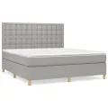 cadre de lit avec matelas Gris clair 180x200cm Tissu