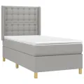 cadre de lit matelas LED Gris clair 90x200cm Tissu