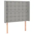 cadre de lit matelas LED Gris clair 90x200cm Tissu