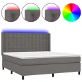 cadre de lit matelas LED Gris 180x200 cm Similicuir