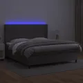 cadre de lit matelas LED Gris 180x200 cm Similicuir