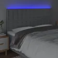 Tête de lit à LED Gris clair 180x5x118/128 cm Tissu