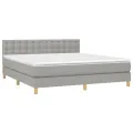 cadre de lit avec matelas Gris clair 180x200cm Tissu