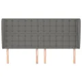 Tête de lit avec oreilles Gris foncé 183x23x118/128 cm Tissu