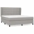cadre de lit avec matelas Gris clair 180x200cm Tissu
