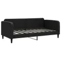 Lit de jour avec matelas noir 90x190 cm tissu