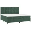 cadre de lit matelas et LED Vert foncé 200x200 cm