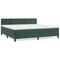 cadre de lit et matelas Vert foncé 200x200cm Velours