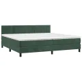 cadre de lit et matelas Vert foncé 200x200cm Velours